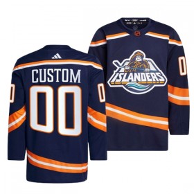 New York Islanders Trikot Custom Adidas 2022-23 Navy Reverse Retro 2.0 Authentic - Herren
